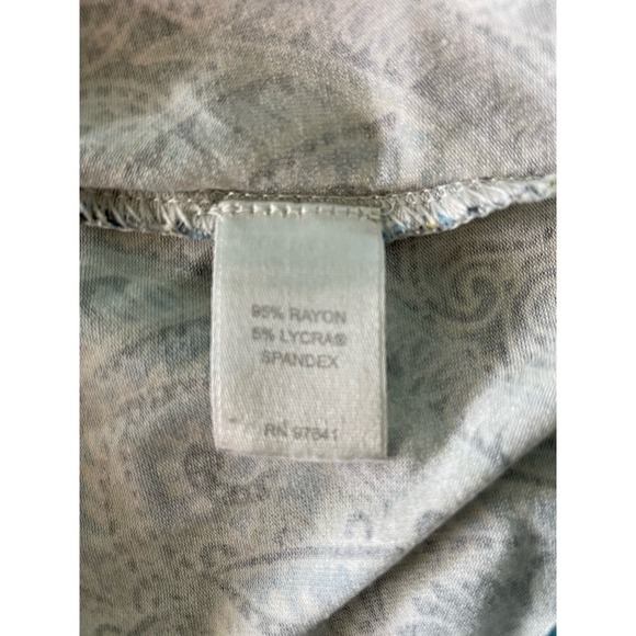 J Jill Wearever Collection Blue Black Paisely Jersey Long Sleeve Top Size 2X - Picture 10 of 13